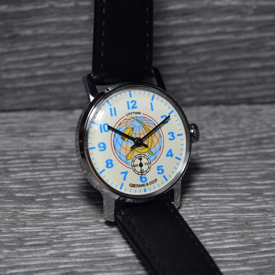 Reloj soviético Pobeda Sputnik URSS reloj mecánico vintage para hombre reparado Foto 4 de 4