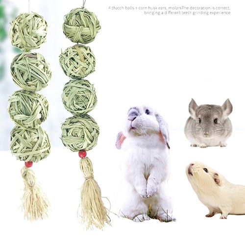 Bunny Chew Toy for Teeth Clean for Hay Treats Balls for Rabbit Chinchilla Hamste - Picture 2 of 8