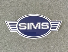 SIMS Wings Skateboard Sticker Large 6.25" Blue sk8