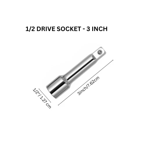 3" Square Adaptor Chrome Vaccum Heavy Duty 1/2" Drive Socket Extension Bar 3INCH
