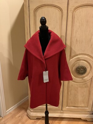 Cinzia Rocca Alpaca Wool Blend Cape Coat Red Size 4 NWT