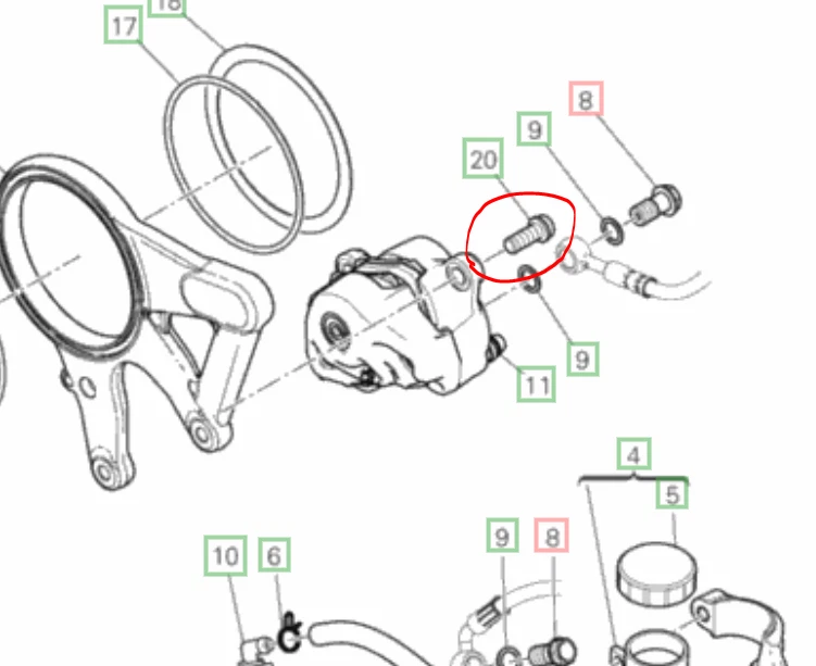 Ducati Panigale 955 V2 Titanium drilled brake caliper bolts full set Ti Road 20 — 第 3/4 张图片