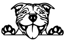 Vinyl Decal for Window - Pit Bull Dog (May Be Personalized), Various Colors
