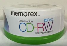 Memorex / 25PK Spindle High-Speed CD-RW / Rewritable / 12X / 700MB / 80min / New
