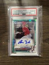 2021 Bowman Chrome Draft Aaron Zavala Aqua Lava Refractor Auto /199 PSA 10