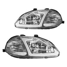 Left & Right LED DRL Headlights Assembly For 1996-1998 Honda Civic EJ EK EM