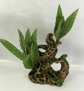 Extra Large Fish Tank Decoration Plant Rock Tiki Carved Style Rare