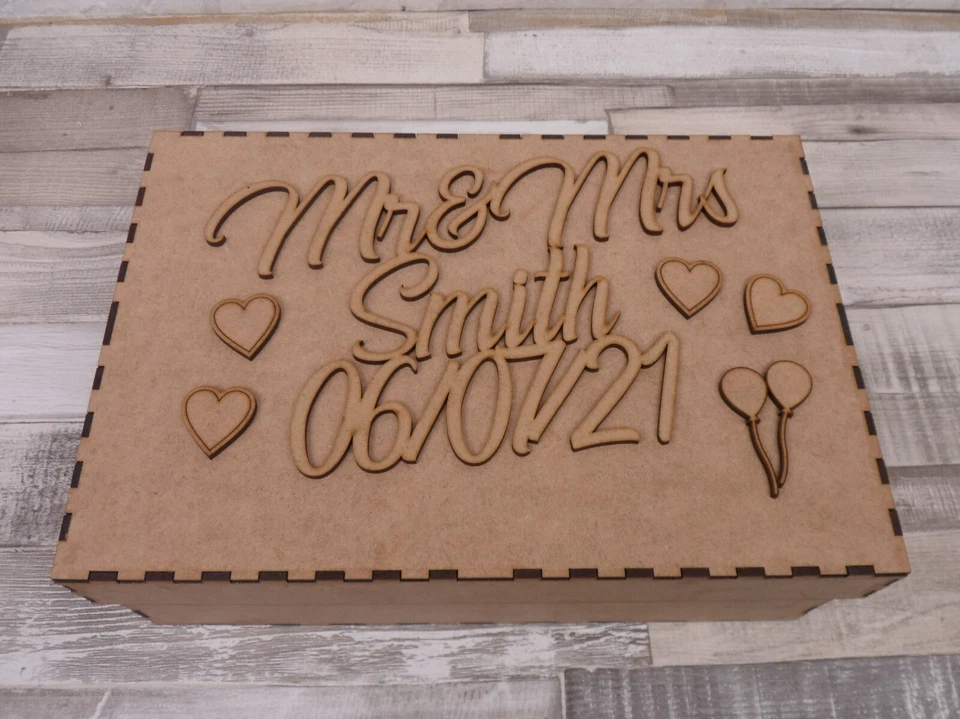 PERSONALISED MEMORY BOX - WOODEN GIFT - WEDDING, BIRTHDAY KEEP-SAFE, ENGAGEMENT - Image 2 of 4