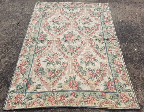 Vintage Hand Woven Traditional Floral Multicolor Kilim Rug Carpet 173x125 cm