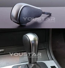 UK STOCK Genuine Leather Satin SILVER Shift Knob for BMW E46 E60 E39 E36 X5 X3