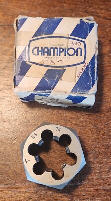 Champion C02MM6 Carbon Steel Hex Die 1-1/4  7 1 Pc 330  USA NC