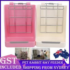 Pet Rabbit Hay Feeder Small Animal Hamster Pig Less Wast Hay Rack Corner Plastic