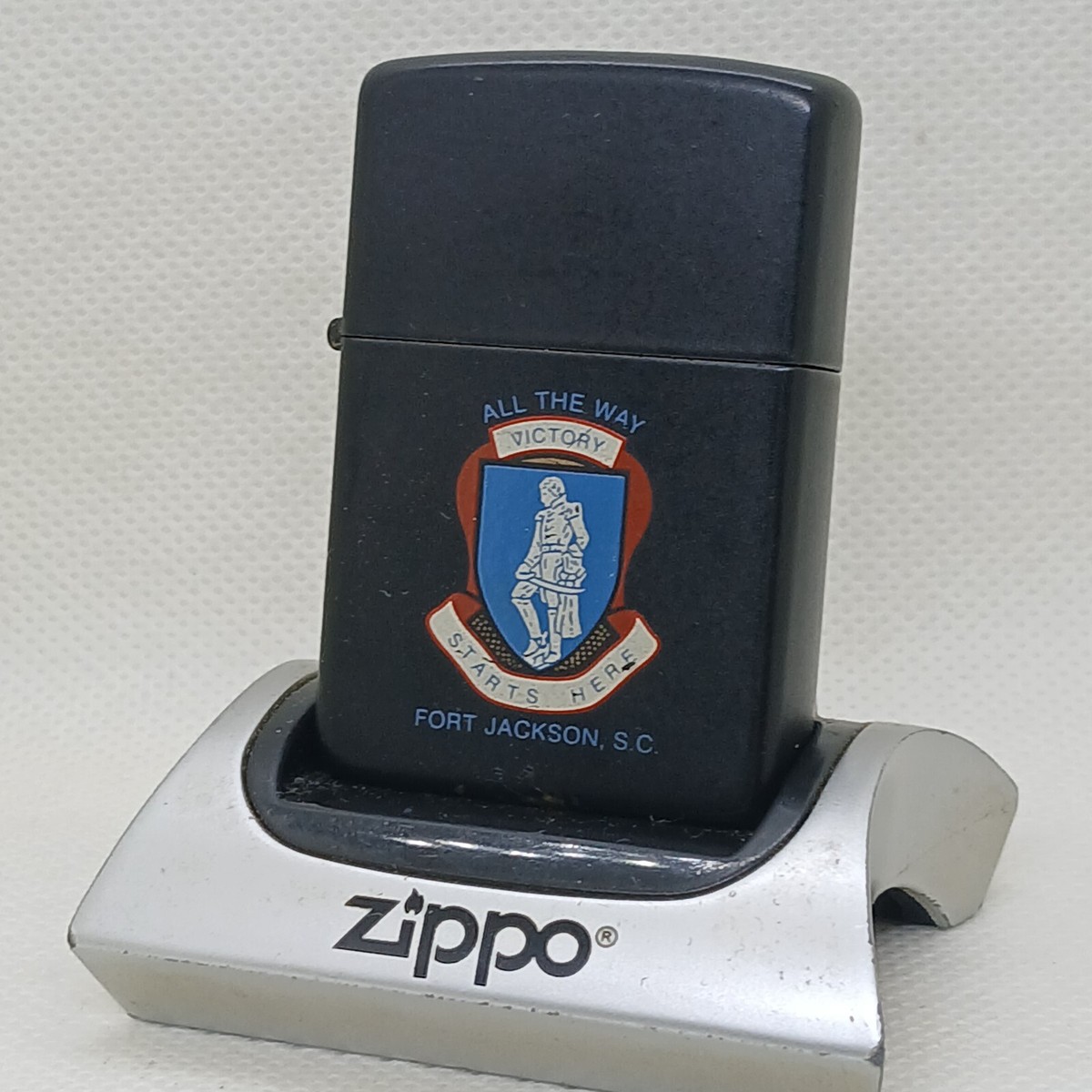 zippo vintage black matte - 1985 FORT JAKSON S.C | eBay