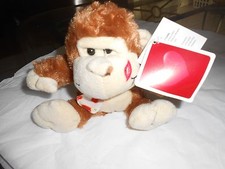 WAL-MART WALMART PLUSH BROWN CREAM MONKEY 6" heart lips ape