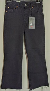 levi's ribcage crop flare jeans black