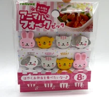 2024 Torune Animal fork Rabbit dog cat  Pick Food picks pick 8pcs for lunch box