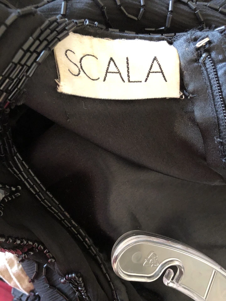 Scala Black Beaded Evening Gown XL - Image 3 of 4