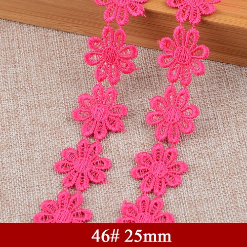 13/15/25mm Guipure Embroidered Daisy Flower Lace Trim Sewing and Embellishment - Picture 57 of 63