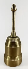 Vintage Dinner/Desk/Temple/Prayer Hand Bell Solid Brass Geometric Stepped Unique