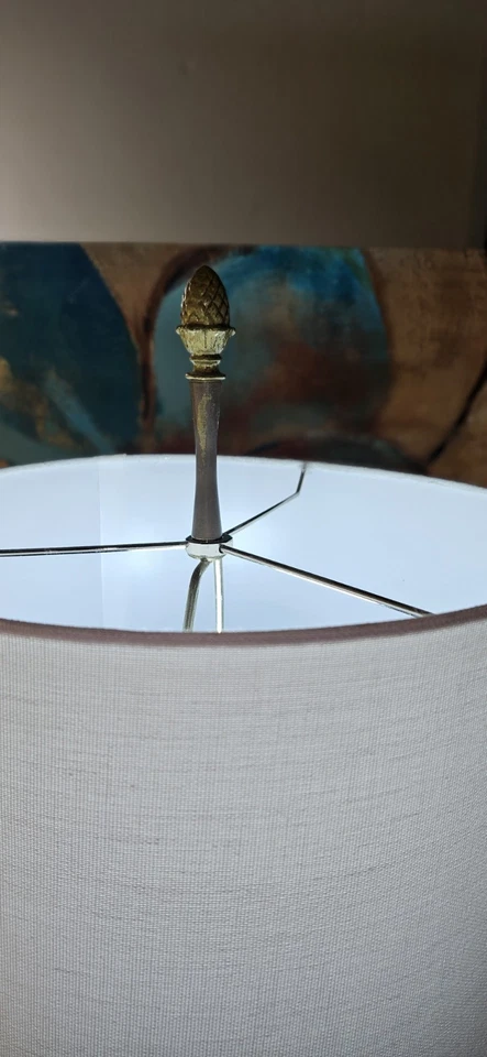 Paul Hanson, Par de Lámparas de Mesa Estilo Neoclásico Años 70, Latón y Vidrio Foto 4 de 4