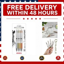 Zebra Pen F-301 Ballpoint Pens Black Fine Point 0.7mm 4-Pack