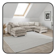Bishop Fullback U Shape Corner Sofa Truffle | Large Fabric U Shaped Sofa Suite
