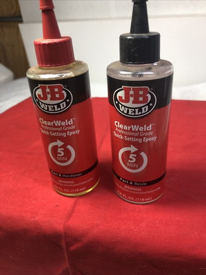 #ad JB Weld 50240 ClearWeld Professional Grade Epoxy Clear 8 oz. Never Used $15.99