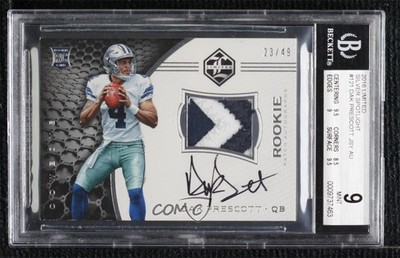 2016 Limited Spotlight Silver 23/49 Dak Prescott RPA Rookie Patch Auto RC 0nr3