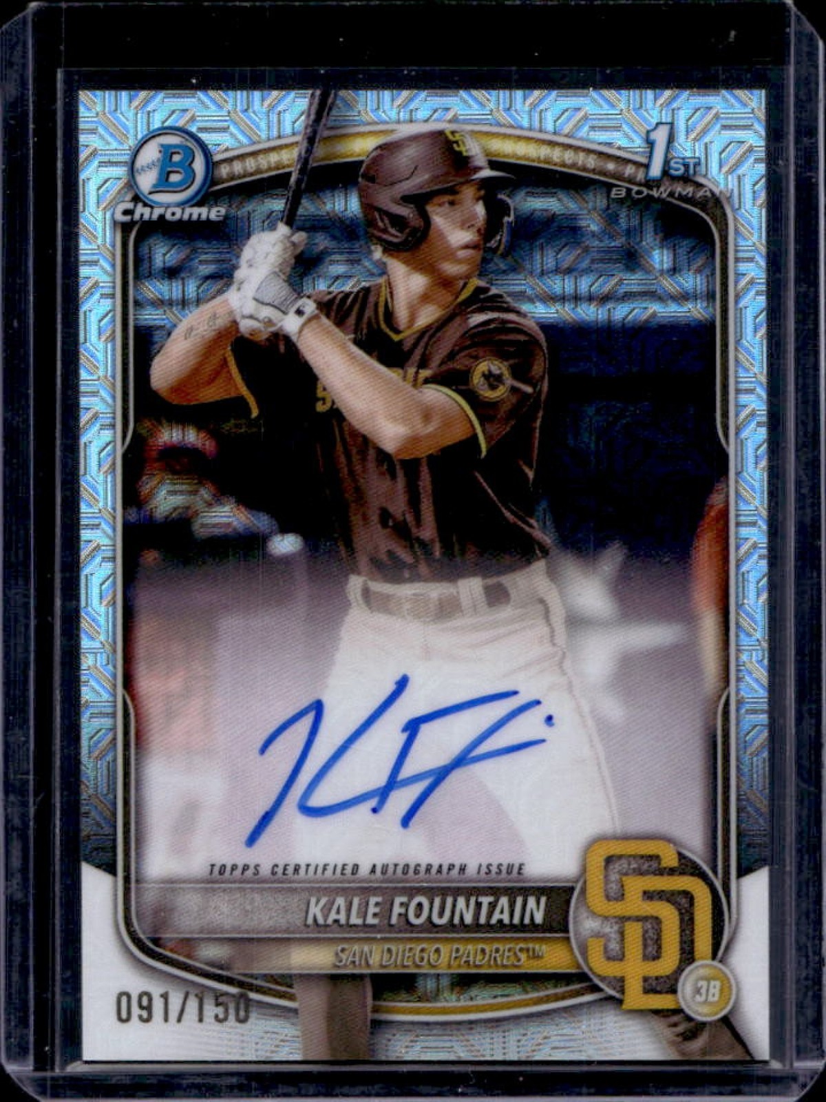 2025 Bowman Chrome Kale Fountain Auto HTA Choice Refractor 1st Prospect #91/150