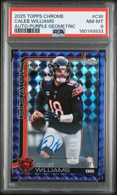 2025 Topps Chrome - Autographs Caleb Williams PURPLE Geometric Refractor /75