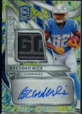 Brenden Rice 2024 Panini Spectra Aspiring Patch Autographs Neon Splatter #/8 RC