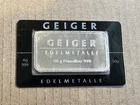Very Rare Black Card Assay 50 G. Geiger Edemetalle Silver Bullion Bar .999 Fine