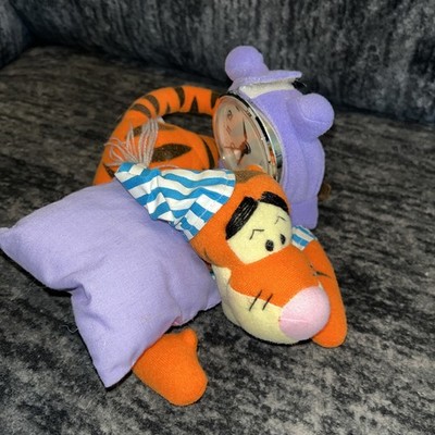 Disney Rare HTF Pooh & Friends Tigger Stuffed Animal Clock Vintage Collectible