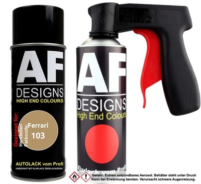 Spraydosen Griff Set für Ferrari 103 Oro Chiaro Metallic Basislack Klarlack Hand