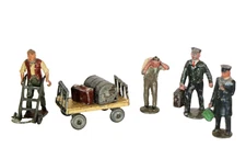 AC4858: Vintage Johillco & Similar Gauge1 Lead Railway Staff Figures & Cart (5)