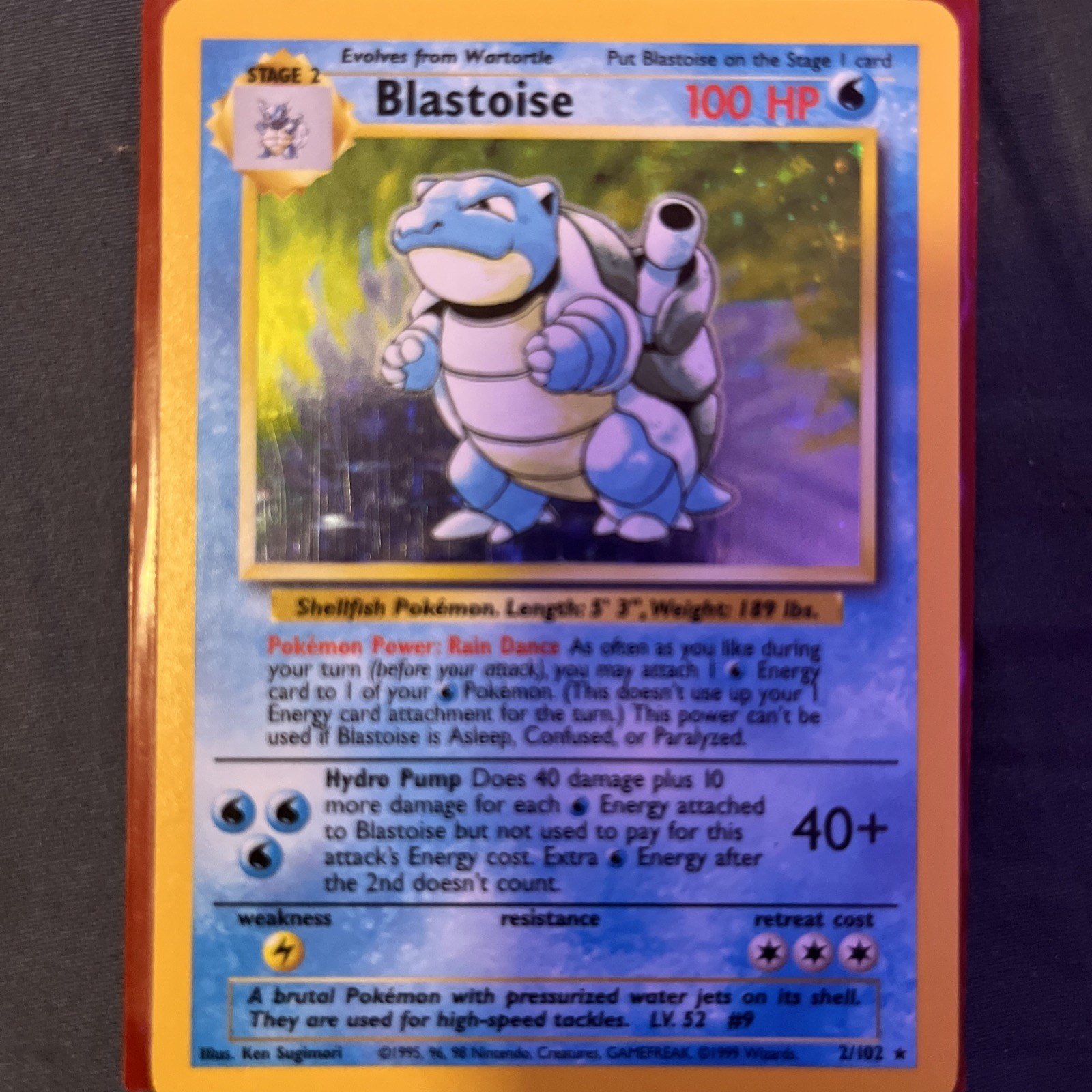 Blastoise 2/102 Holo Base Set Pokemon TCG LP Lightly Played English