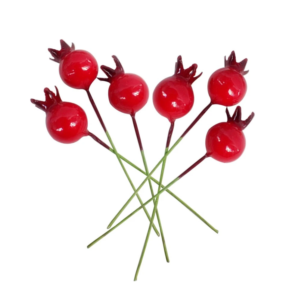 50 Pcs Red Artificial Pomegranate Props for Photography and Home Decor