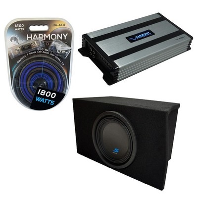 Fits 05-14 Ford Mustang Coupe Alpine S-W10D4 Single 10 Sub Box HA-A800.1 Amp
