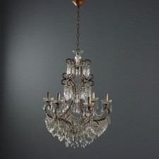 Lampadario Antico Ferro Dorato 6 Luci Italia Italia XX Secolo Originale