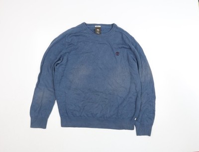 Timberland Herren Blau Baumwolle Rundhals Pullover Pulli L Regular Fit