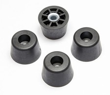 4 Medium Extra Tall Round Rubber Feet Bumpers - .625 Inch H X .932 Inch D - M...