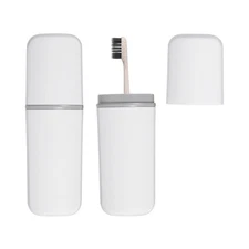 Travel Toothbrush Case, 7.9x2.6x2"  Flat Toothbrush Holder, White