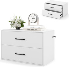 Cassettiera Portaoggetti Camera Da Letto 2 Cassetti, Mobile Portaoggetti in Legn
