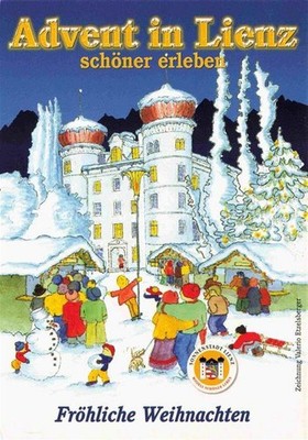 LIENZ  Tirol AT Advent Weihnachtsmarkt Schloss-Bruck Illustration Schneemann Win
