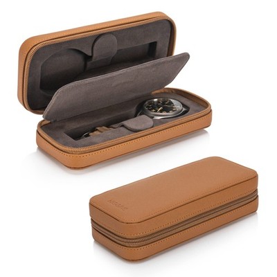 HOUSEOFHIGGINS Modern Leather Watch Case for men - Watch Travel Case - Storag...