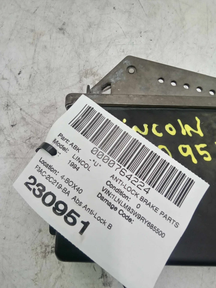 Lincoln Town Car 1994 ABS módulo de control de freno antibloqueo F3AC-2C219-BA usado OEM Foto 2 de 4