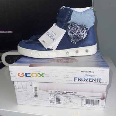 New Geox Skylin Light-up Girl High Top Sneakers Size 3.5 US 35 EUR