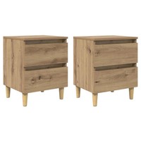 2Er Set Bettschrank Artisan-Eiche Holzwerkstoff 40X35X50 Cm Nachttisch