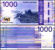Norway 1000 Kroner, 2019, P-57, Unc