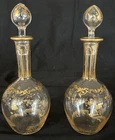 PAIR OF BACCARAT CRYSTAL DECANTERS MODEL LOUIS XV GOLD 21 cm